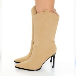 Forever 21 Faux Suede Stiletto Cowboy Booties Size 7
